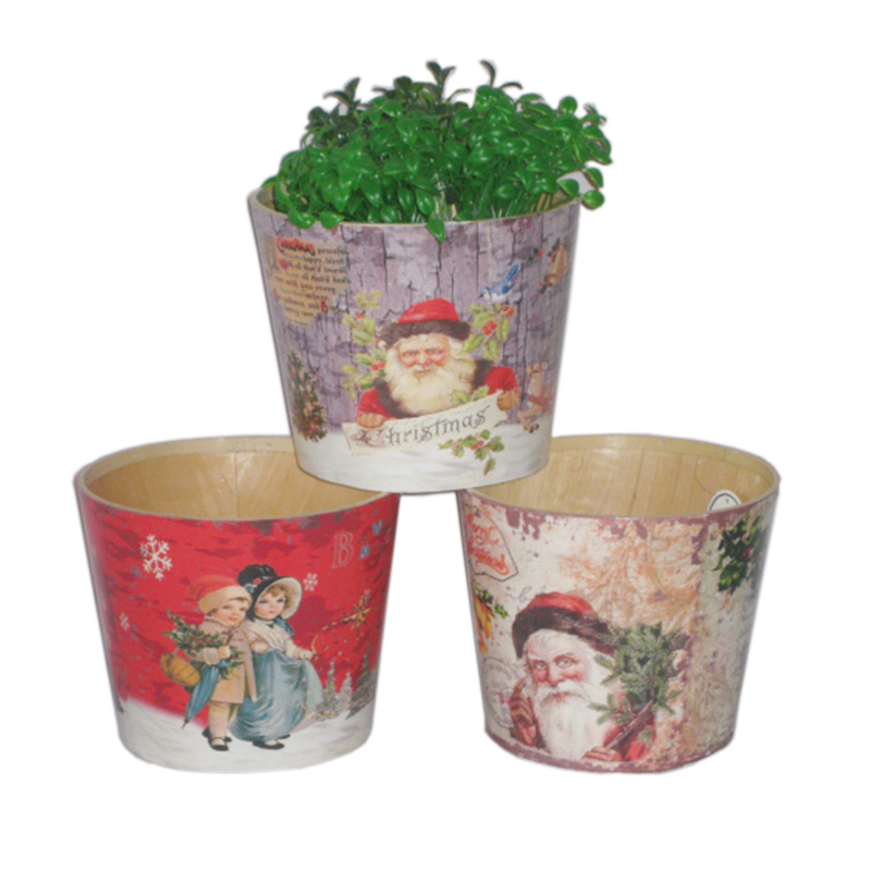 wholesale wooden flower boxes round