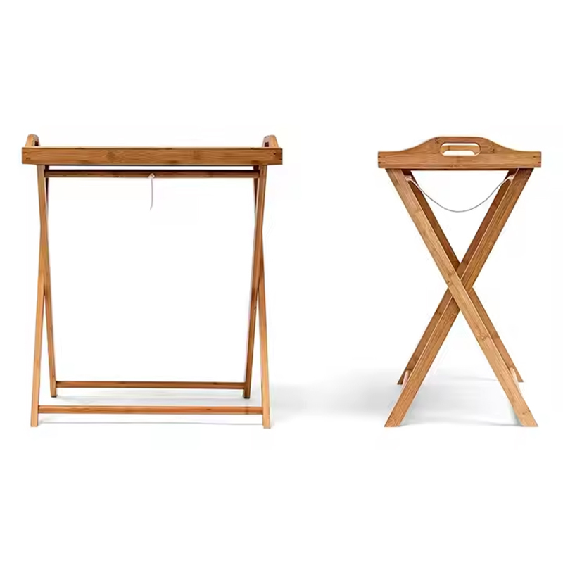 Bamboo Wood Bed Sofa Side Coffee Tray Table