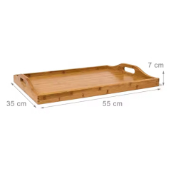 Bamboo Wood Bed Sofa Side Coffee Tray Table