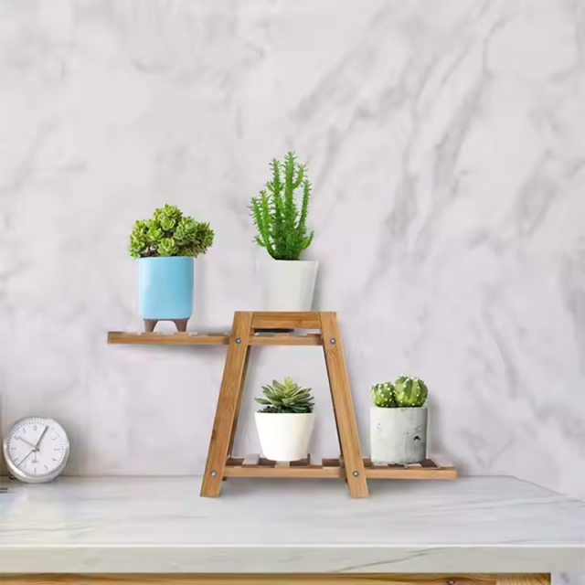 Bamboo Wood Small Flower Pot rack