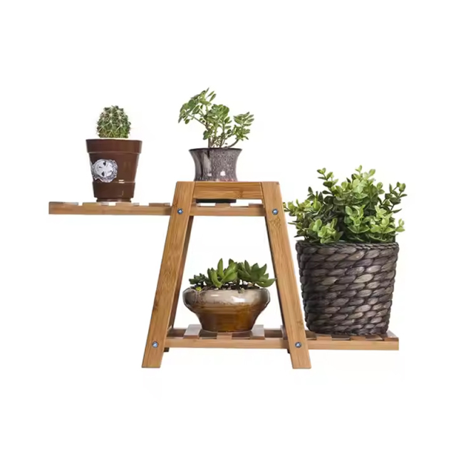 Bamboo Wood Small Flower Pot rack
