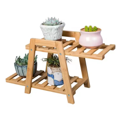 Bamboo Wood Small Flower Pot rack