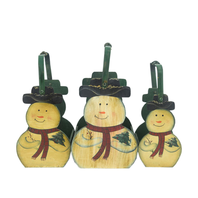 Christmas Wooden Flower Pot