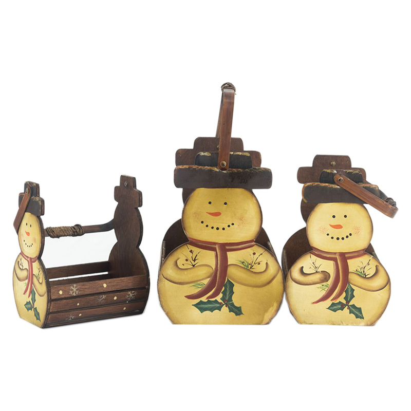 Christmas Wooden Flower Pot