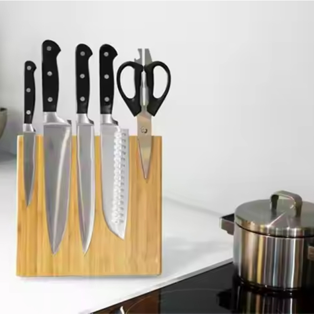 Bamboo Magnetic Knife Block