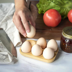 Kitchen Bamboo 6 Egg Holder for Refrigerator