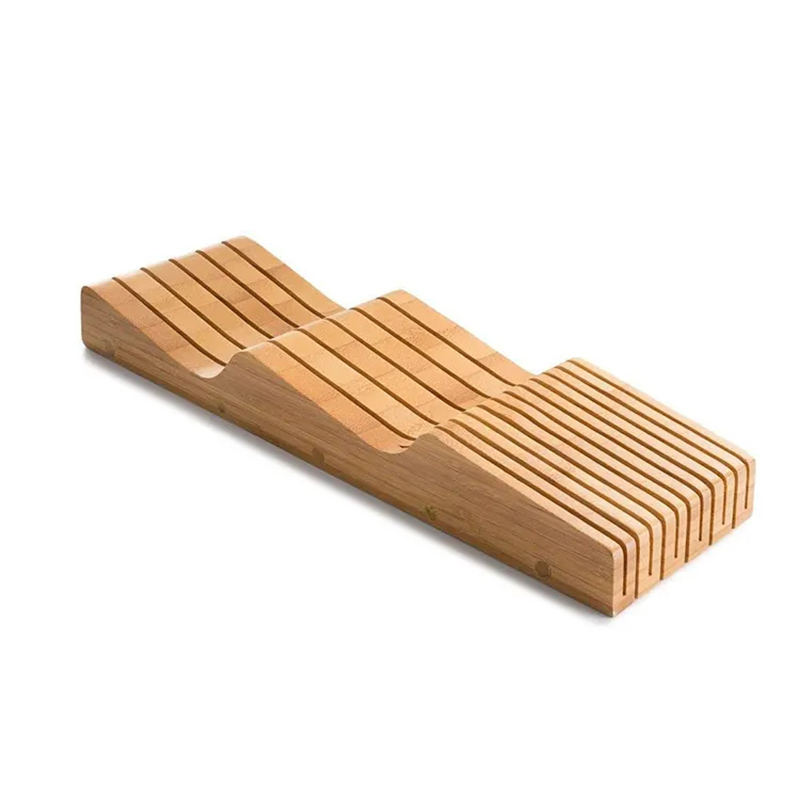 Kitchen Storage Universal Bamboo Knife Block in Drawer
