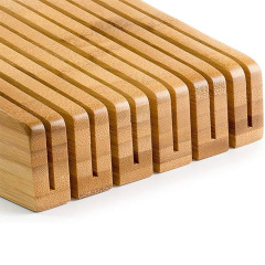 Kitchen Storage Universal Bamboo Knife Block in Drawer