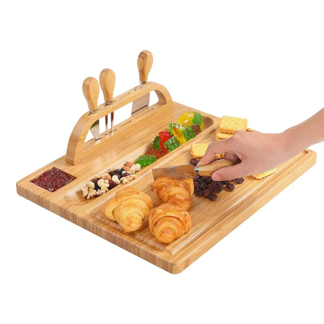 Bamboo Cheese Board and Knife Set