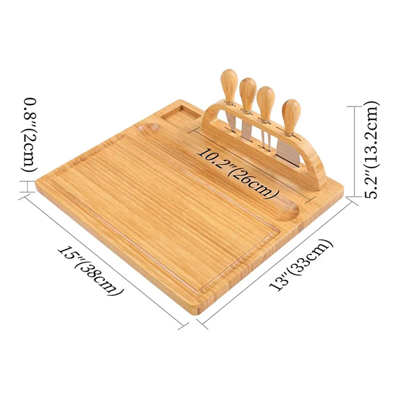 Bamboo Cheese Board and Knife Set