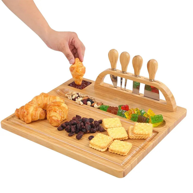 Bamboo Cheese Board and Knife Set