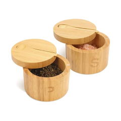 Bamboo Wood Spice Jar with Spoon