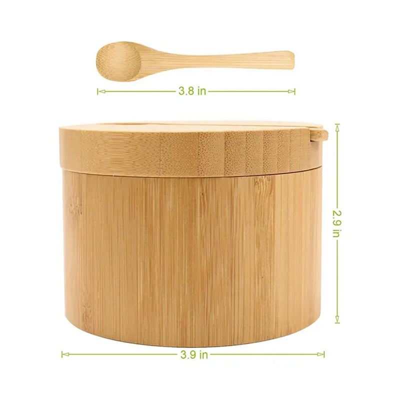 Bamboo Wood Spice Jar with Spoon