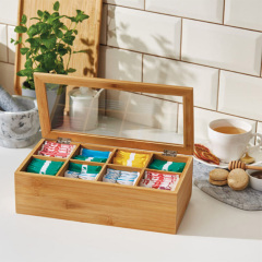 Bamboo Tea Bag Box Organizer