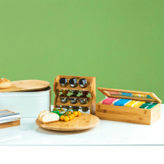 Bamboo Tea Bag Box Organizer