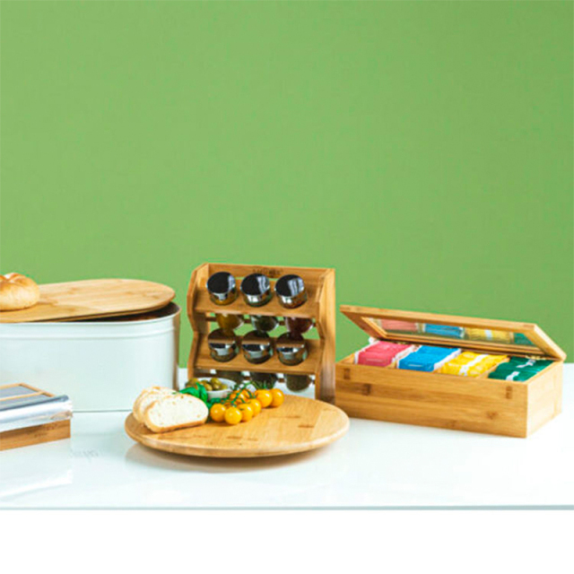 Bamboo Tea Bag Box Organizer