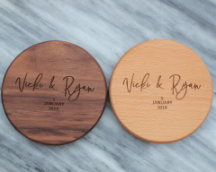 Wholesale Engraved Rustic Round Square Bamboo Walnut Wooden Coasters