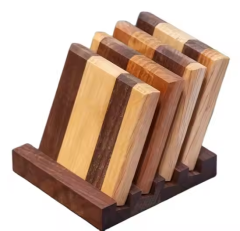 Laser EngravableSquare Round Acacia Wood Coaster