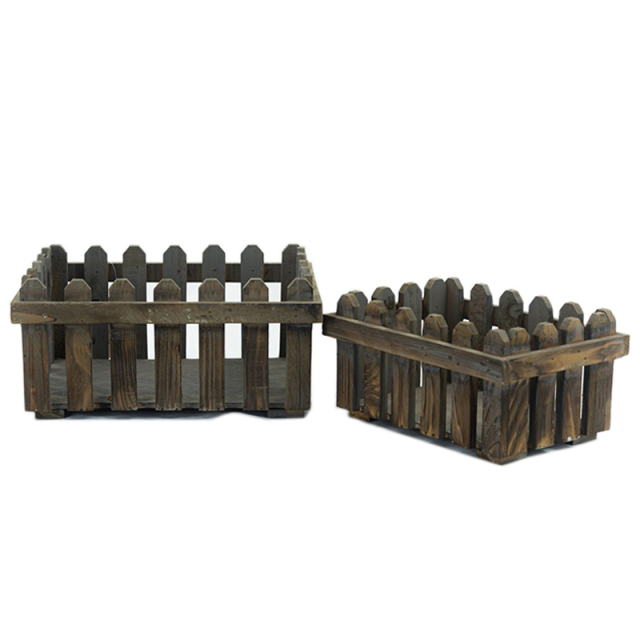 Wooden Square Picket-fence Planter Box