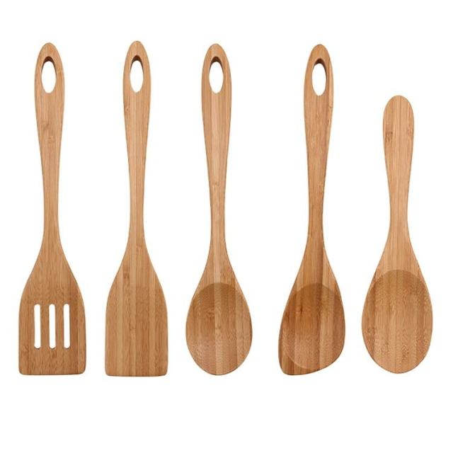 Wooden Cookware Bamboo Utensils Set For Cooking