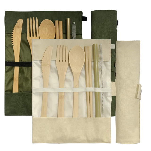 Bamboo Utensil  Set With Bag