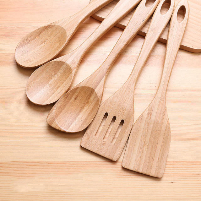 Wooden Cookware Bamboo Utensils Set For Cooking