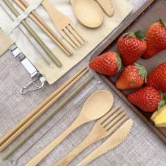 Bamboo Utensil  Set With Bag