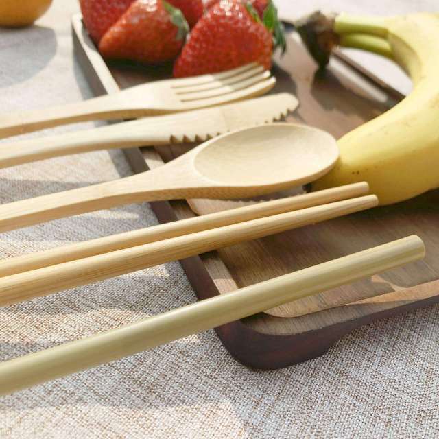 Bamboo Utensil  Set With Bag