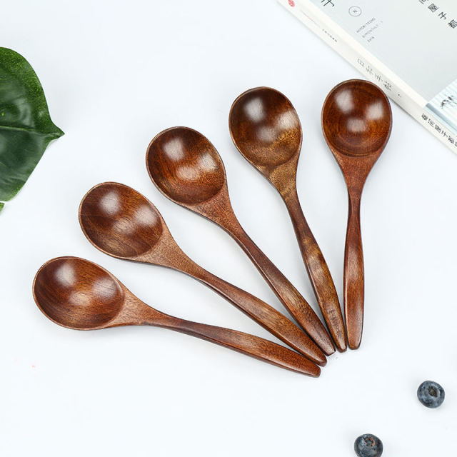 Handle Natural Wooden Small Milk Tea Coffee Mixing Spoons