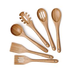 Home Kitchen Non Stick Mixing Wood Spoons Cooking Utensils Acacia Wood Utensils Set