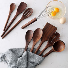 Smooth Acacia Wooden Utensils Utensil Soft Wood SpoonsWooden Cooking Utensils Wooden Spoon Sets for Cooking