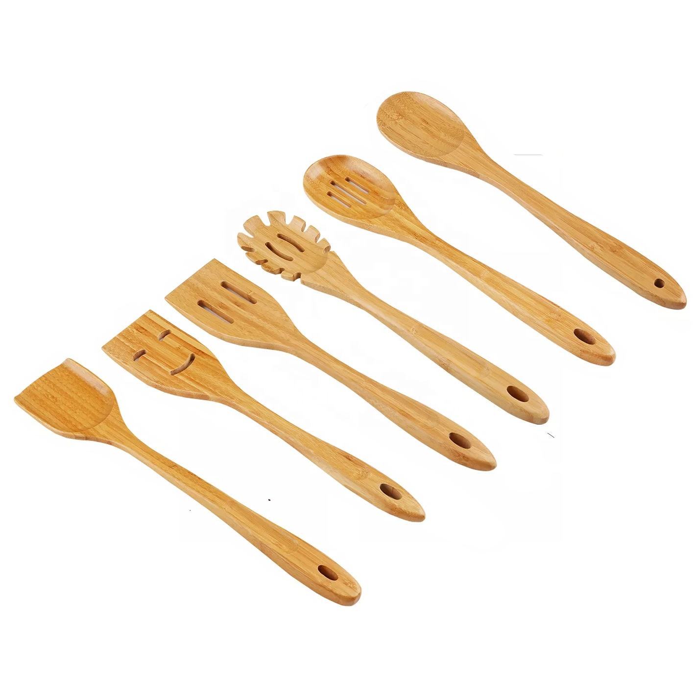 Home and Kitchen Tools Wooden Kitchen Utensils Set Spoon Spatula Kitchen  Bamboo Cooking Utensil Set
