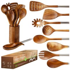 Teak Wooden Cooking Kitchen Utensils Set