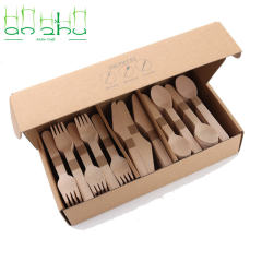 Natural Food-Grade Biodegradable Wooden Disposable Cutlery Set for Desserts