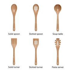 Home Kitchen Non Stick Mixing Wood Spoons Cooking Utensils Acacia Wood Utensils Set