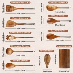 Teak Wooden Cooking Kitchen Utensils Set