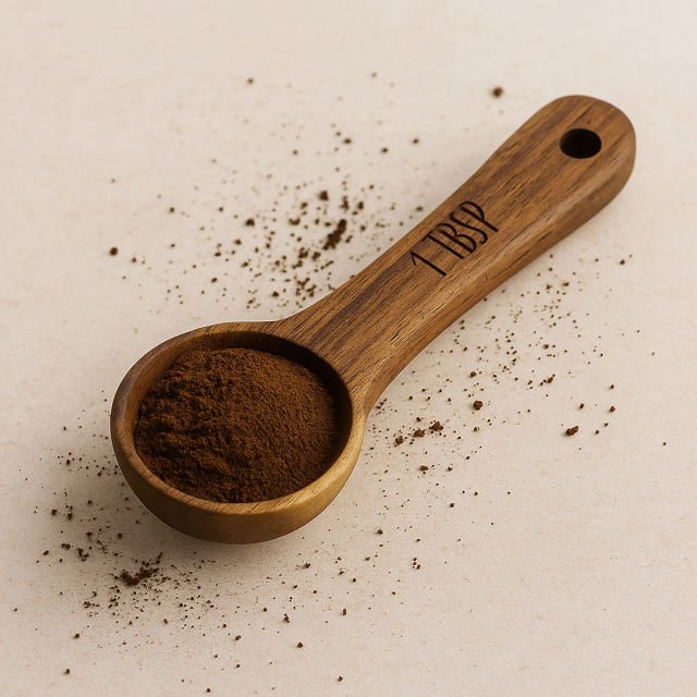 Acacia Wood Reusable Measuring Spoons for Coffee Matcha Cooking & Baking Utensils