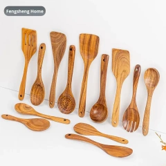 Acacia Wood Spatula Set Wooden Spatula and Spoon Teak Non-Stick Cookware for Rice and Noodles Utensils