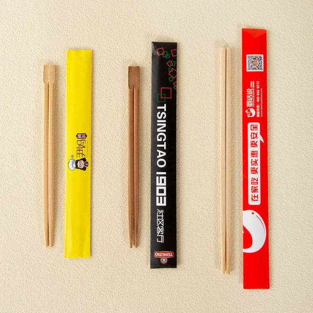 Custom Disposable Tensoge Bamboo Chopsticks Takeout Takeaway to Go Fork Knife Spoon Kit Cutlery Set