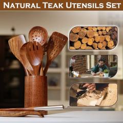 Teak Wooden Cooking Kitchen Utensils Set
