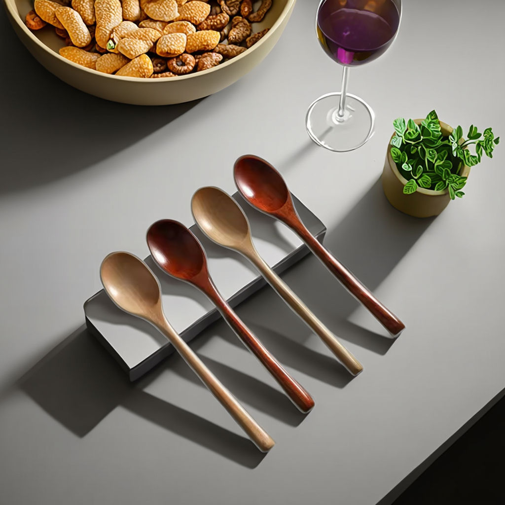 Personalized Kitchen Dining Tableware Long Handle Dishwasher Safe Wooden Spoon