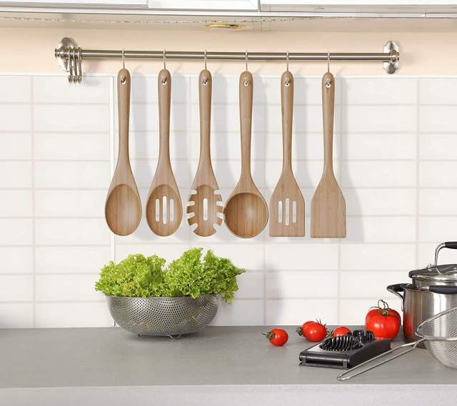 Home Kitchen Non Stick Mixing Wood Spoons Cooking Utensils Acacia Wood Utensils Set