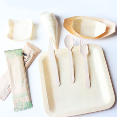 Mini Wooden Spork 100 Pc Bulk Appetizer Biodegradable Compostable Disposable Birchwood Fork Spoon 2-in-1 Utensil