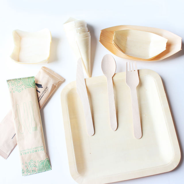 Mini Wooden Spork 100 Pc Bulk Appetizer Biodegradable Compostable Disposable Birchwood Fork Spoon 2-in-1 Utensil