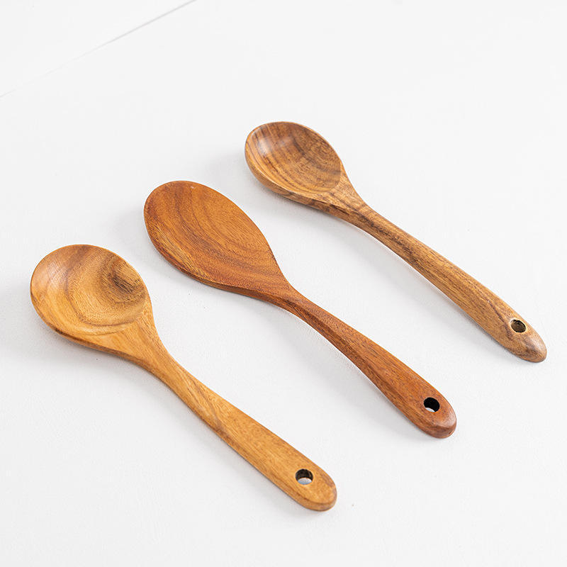 Acacia Wood Spatula Set Wooden Spatula and Spoon Teak Non-Stick Cookware for Rice and Noodles Utensils