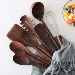 Smooth Acacia Wooden Utensils Utensil Soft Wood SpoonsWooden Cooking Utensils Wooden Spoon Sets for Cooking