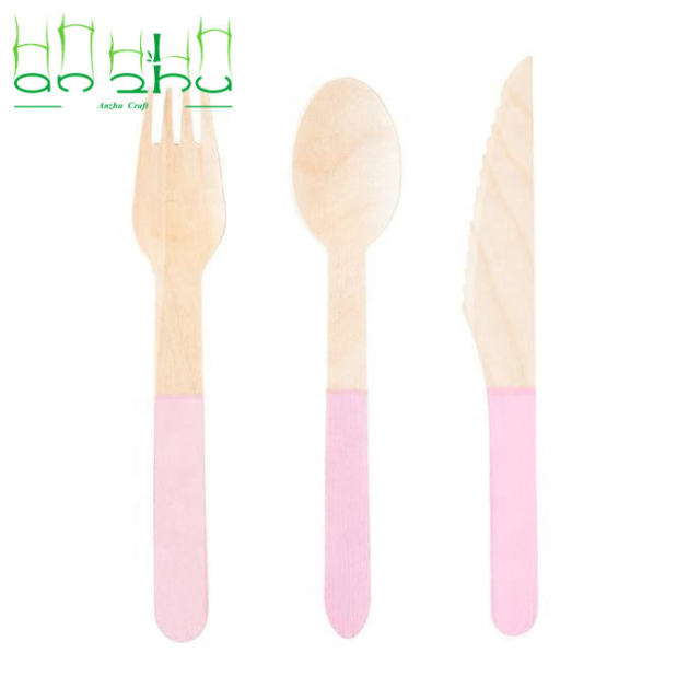 Natural Food-Grade Biodegradable Wooden Disposable Cutlery Set for Desserts