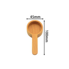 Wooden Spoon Cross-Border Solid Beech Walnut for Coffee Powder Long Short Mirror Polish 10ml Capacity