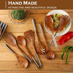 Teak Wooden Cooking Kitchen Utensils Set