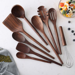 Smooth Acacia Wooden Utensils Utensil Soft Wood SpoonsWooden Cooking Utensils Wooden Spoon Sets for Cooking